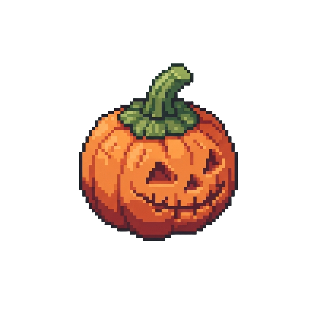 A Mini Carved Squash Head with Stem