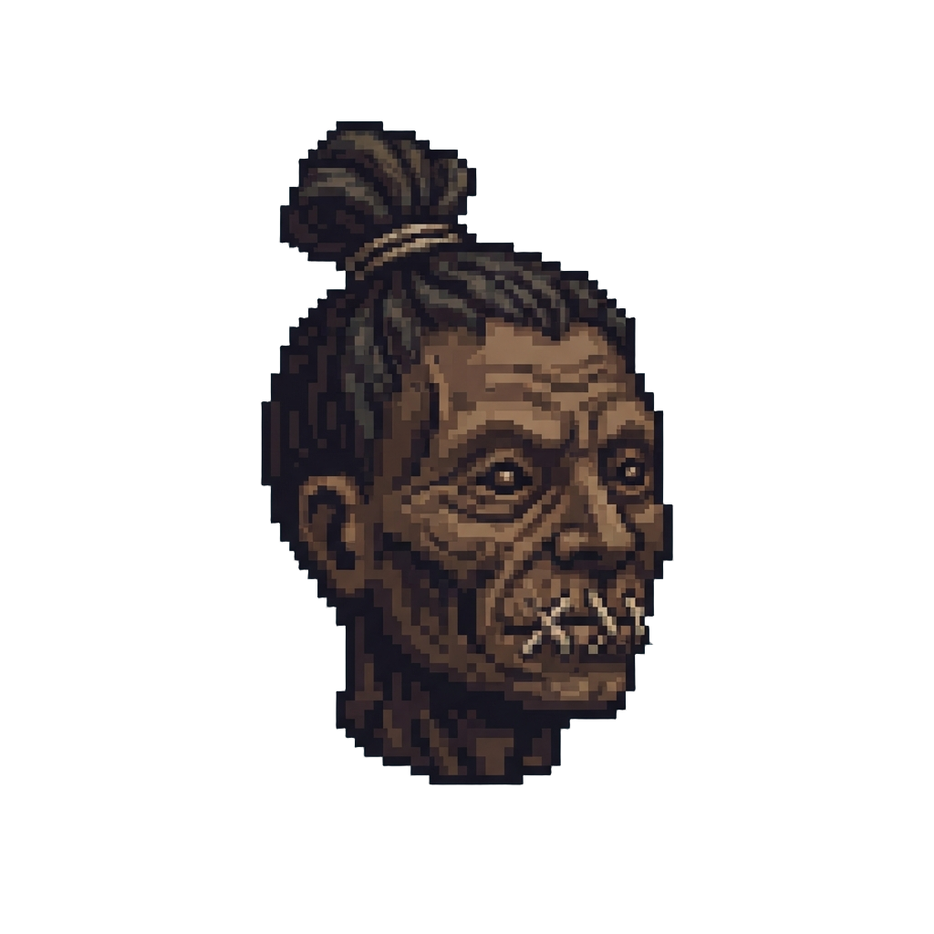 A Miniature Knot-haired Shrunken Head