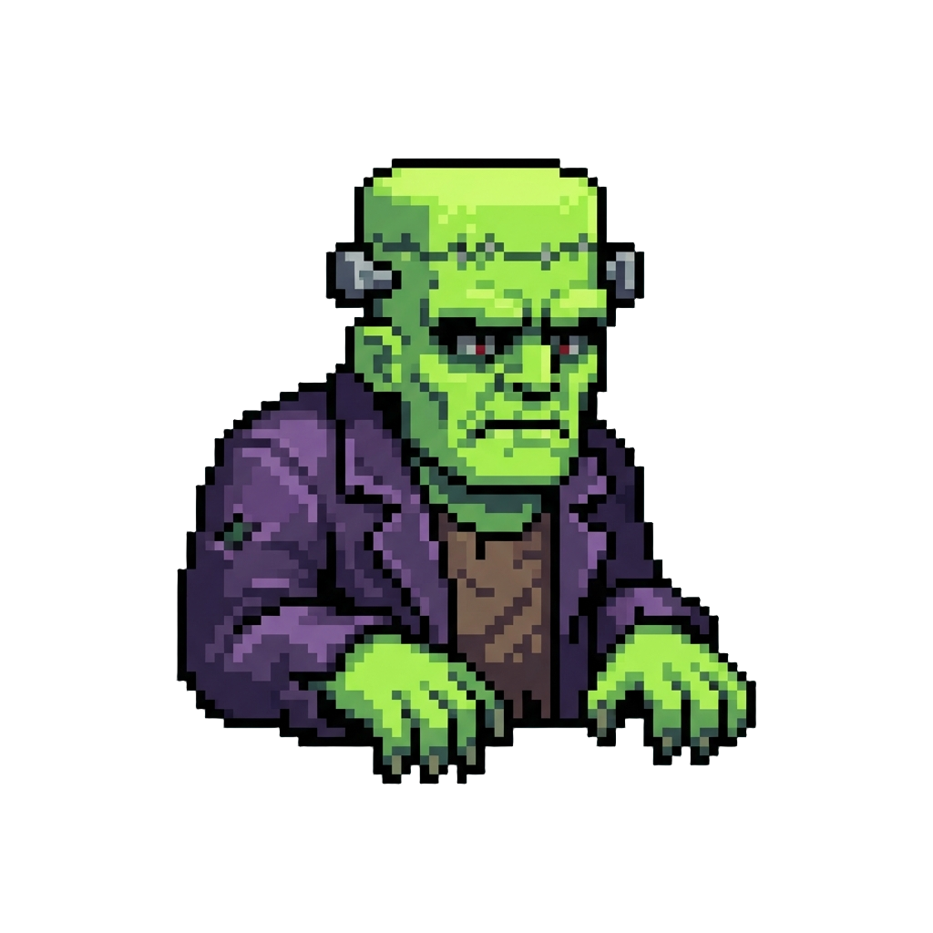 A Neon Green Flat-head Frankenstein