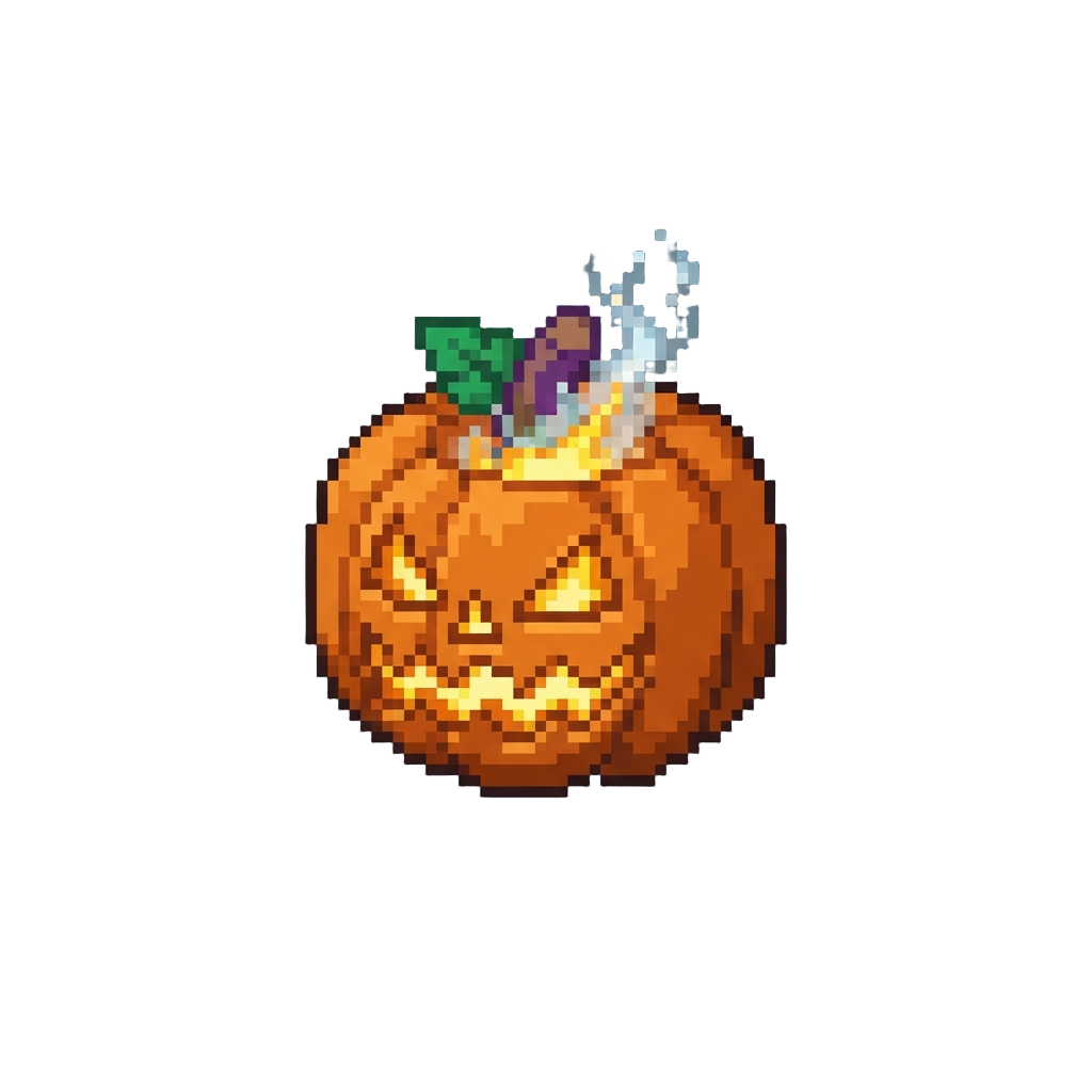 A Smoky Ghost-flame Jack-o'-lantern Head