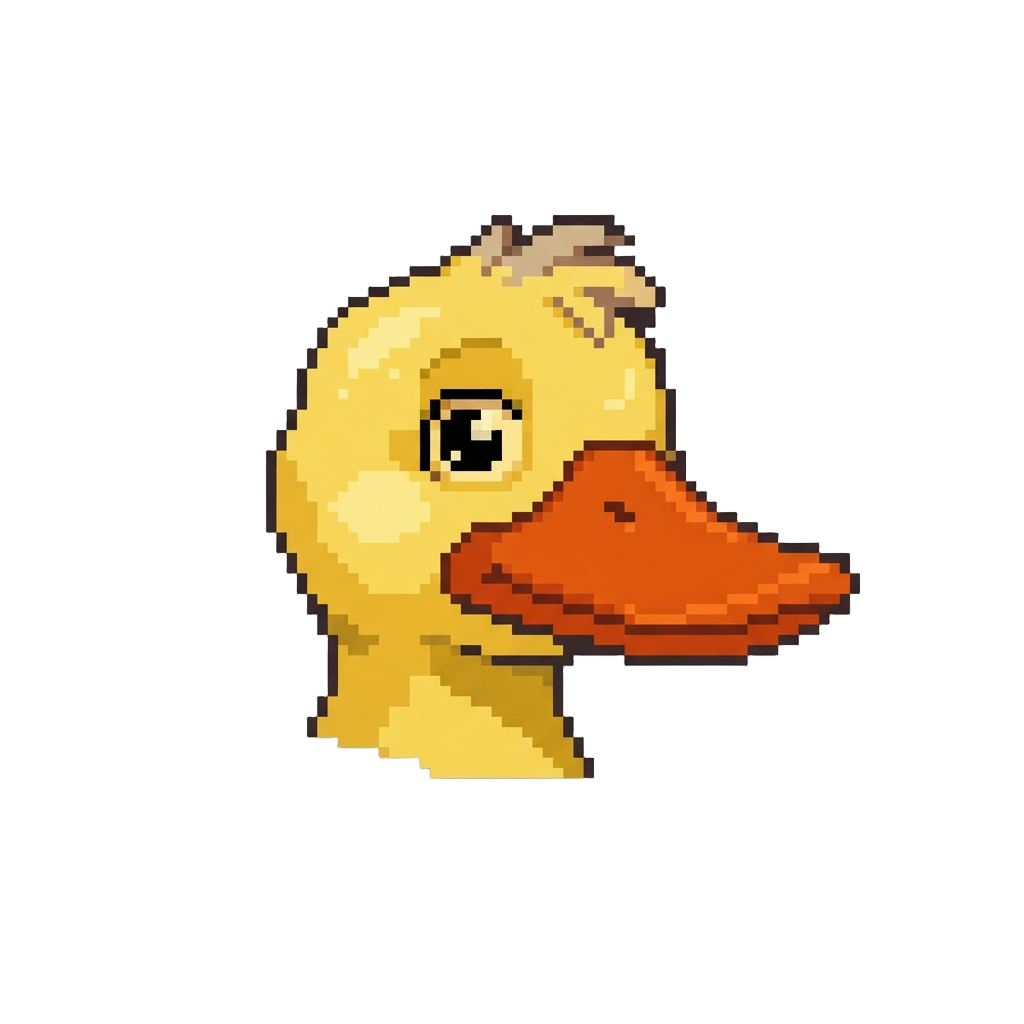 A Derpy Wide-billed Duck Head
