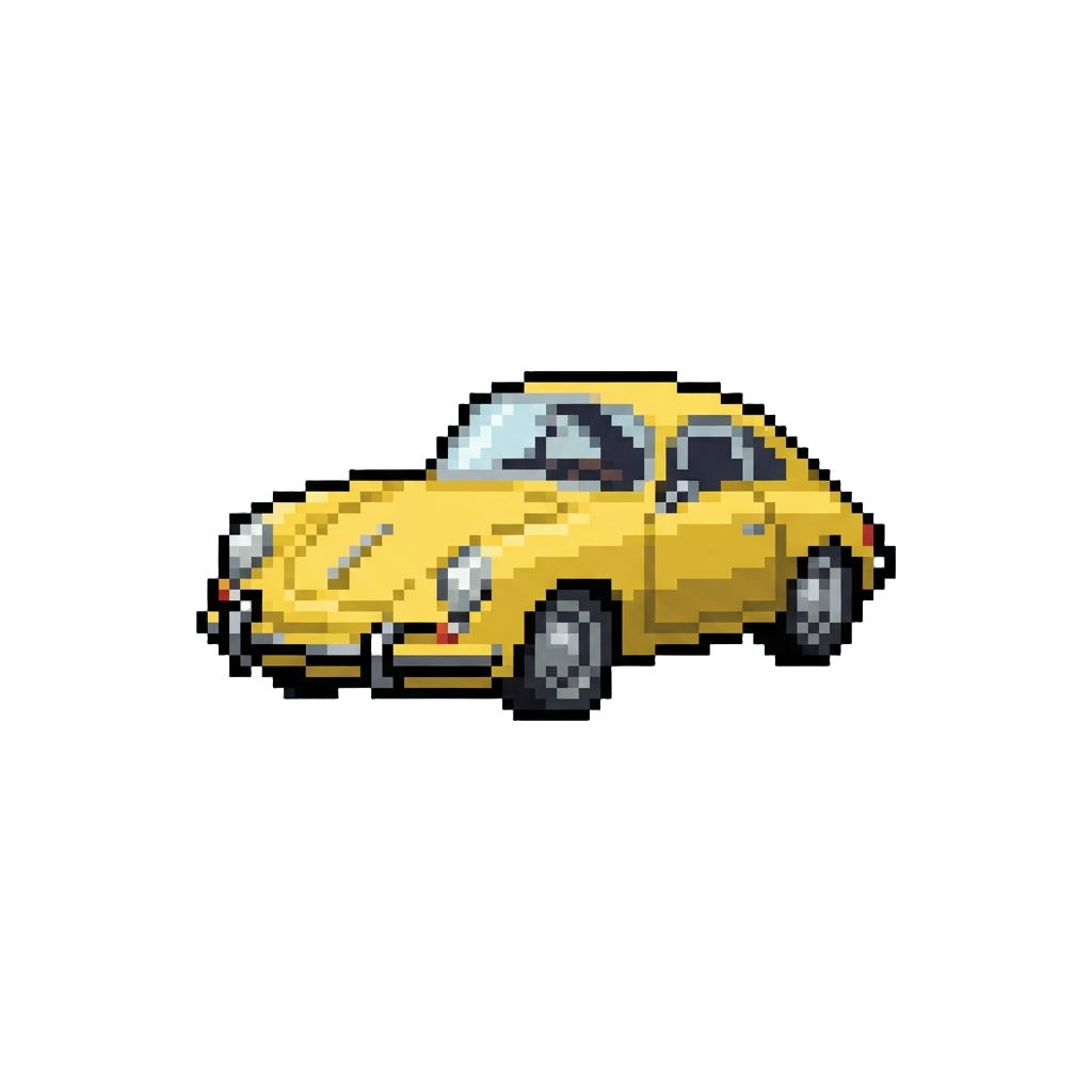 A Vintage Yellow Porsche 356
