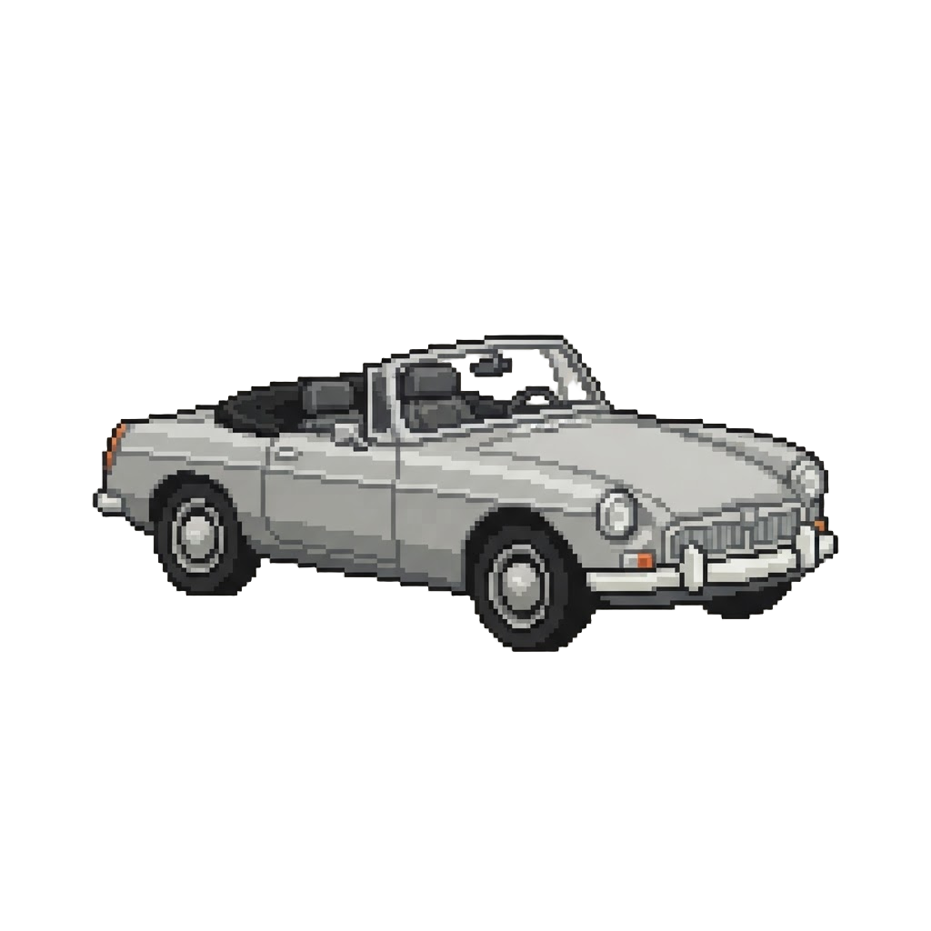 A Silver Mg Convertible