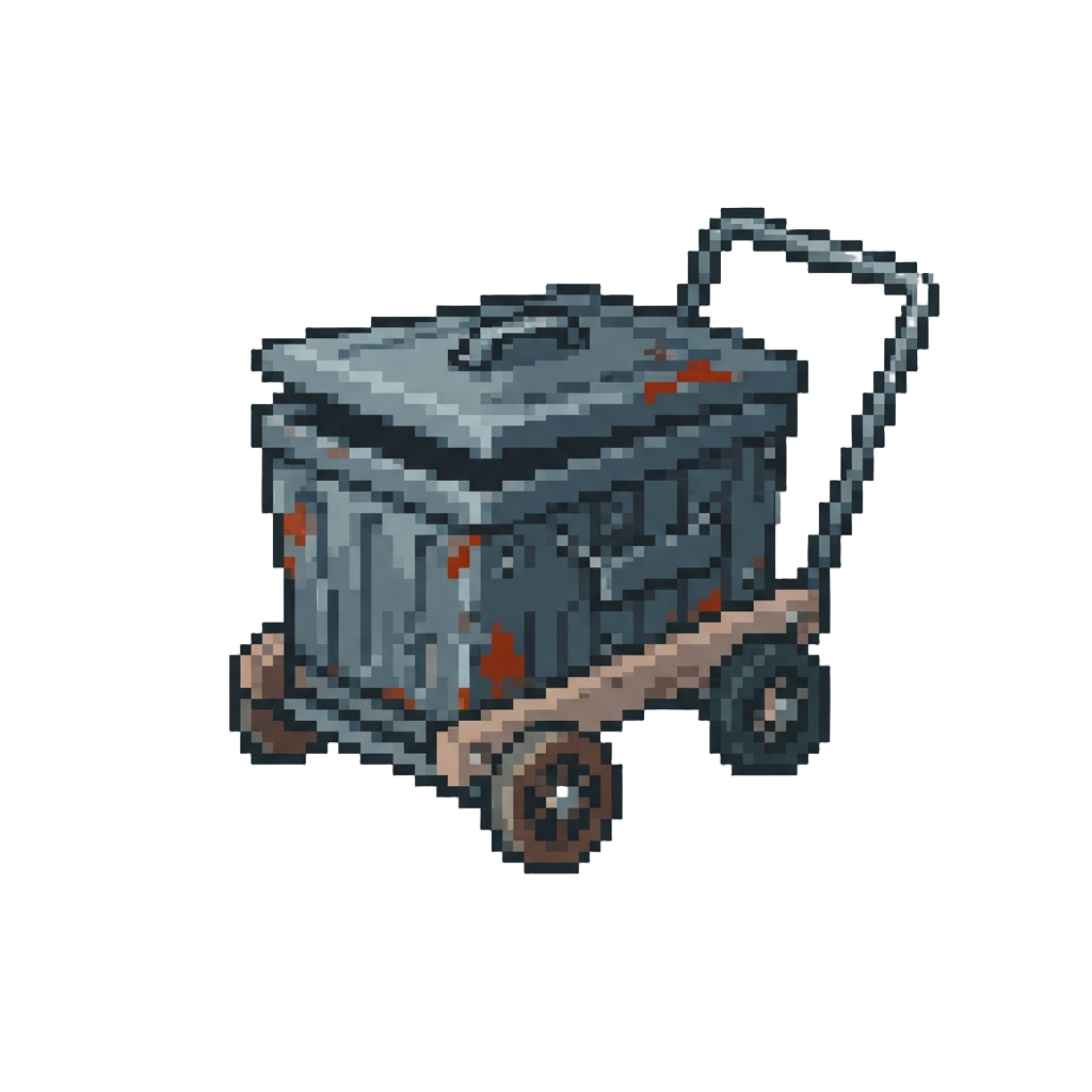 A Homemade Soapbox Cart Shaped Like a Trash Bin