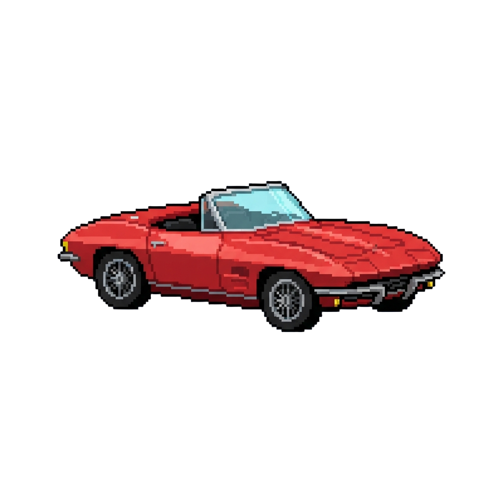 A Classic Red Convertible Corvette