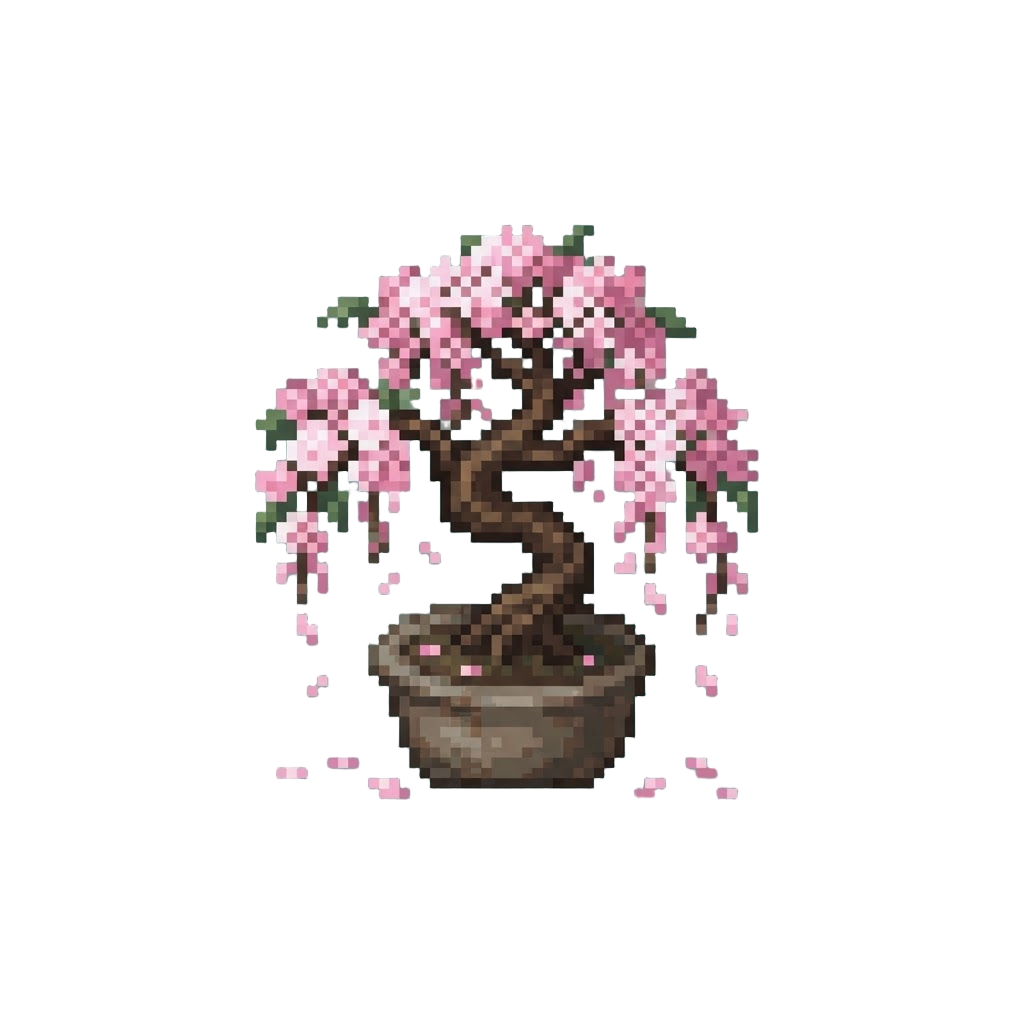 Ancient Weeping Sakura Dripping Pink Petals
