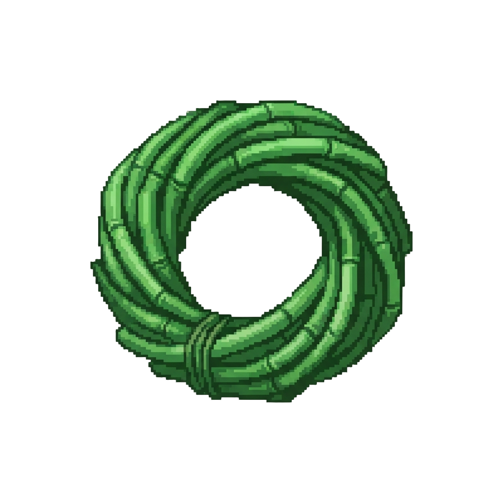 A Dense Ring of Emerald Bamboo Stalks Swaying Softly