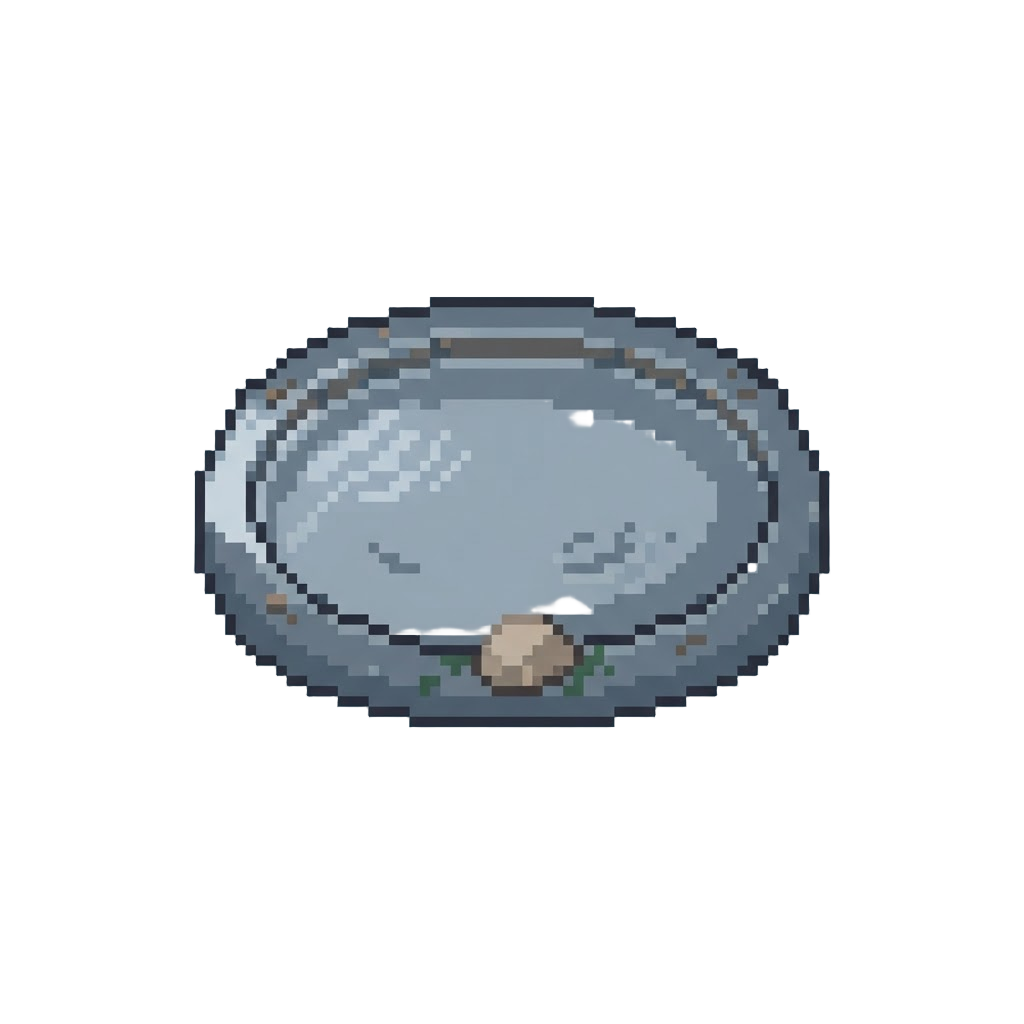 A Tiny Sluggish Pool with Grey Water