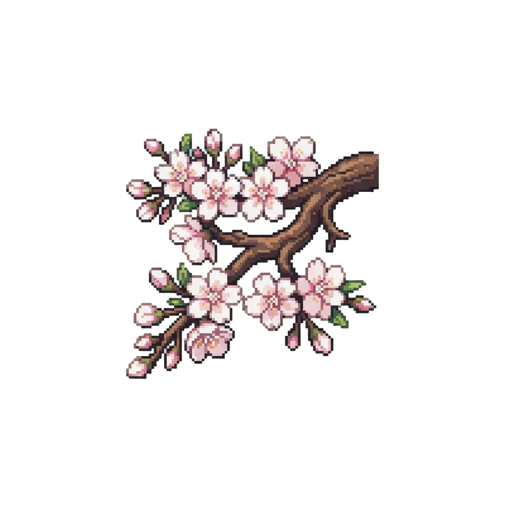 Gentle White-pink Cherry Blossom Overhang