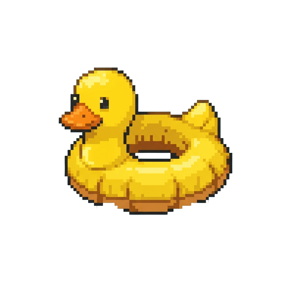 A Fluffy Rubber Duck Floating Ring