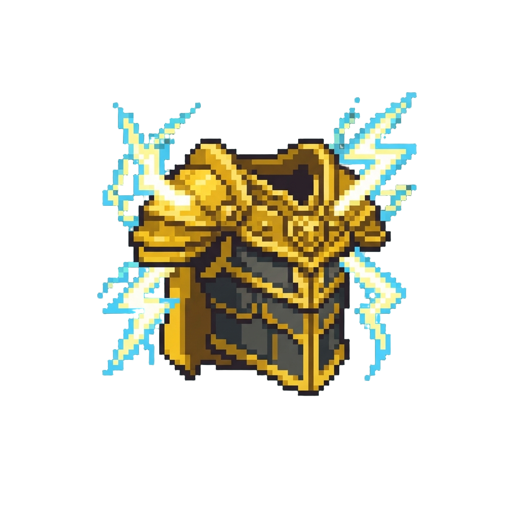 Golden Thunderbolts Crackling Around Shoulders
