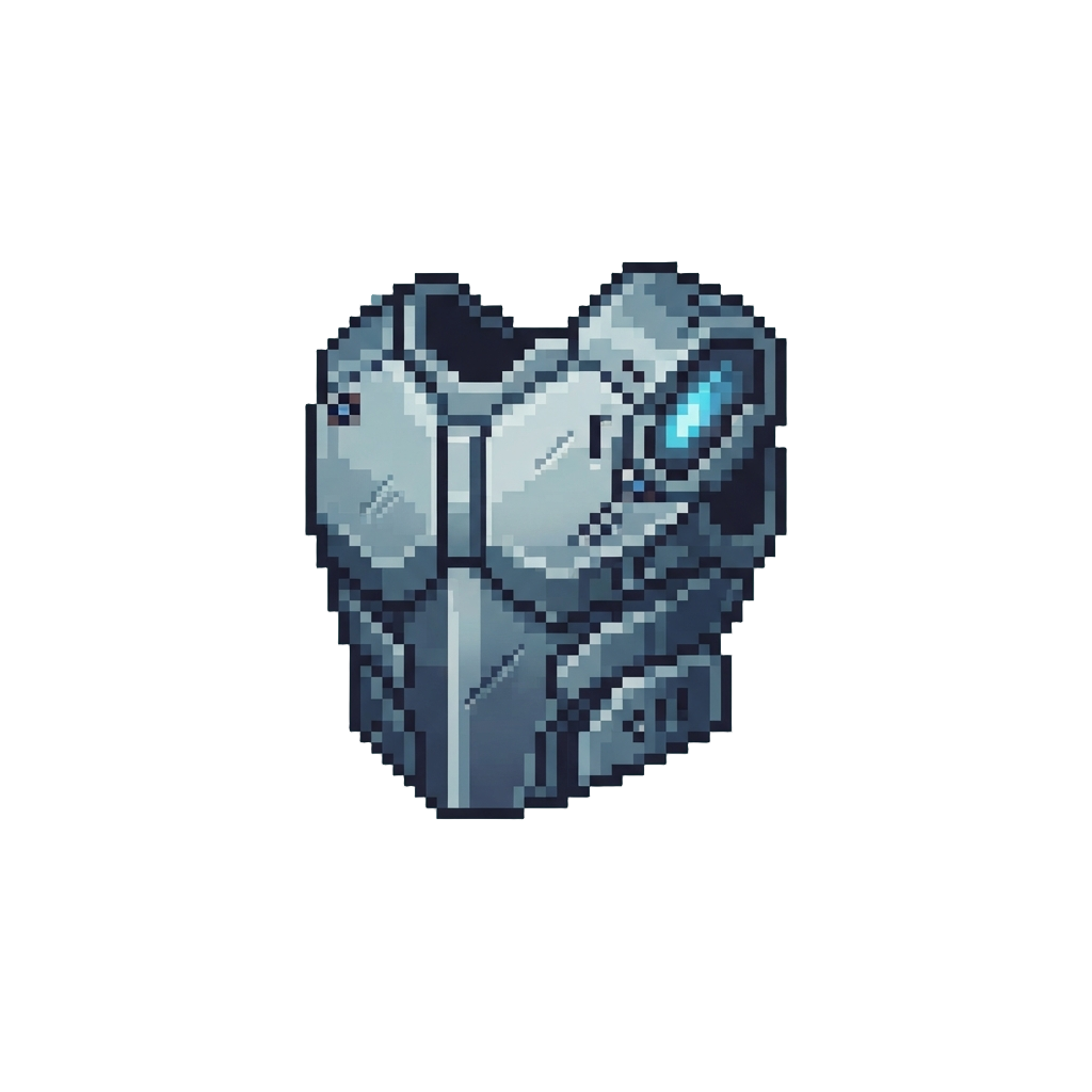 Sleek Titanium Cybernetic Armor Plating