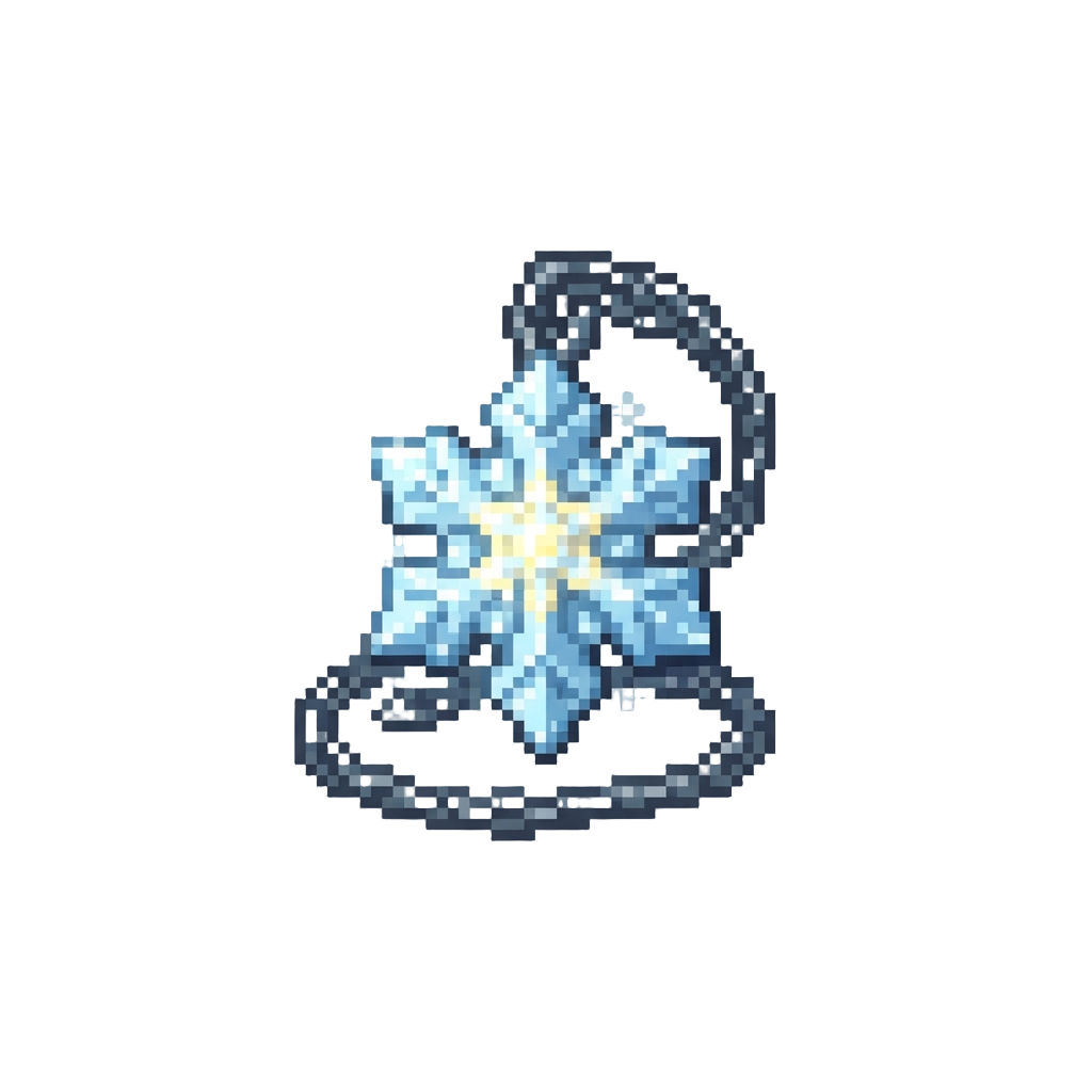 A Quiet Snowy Forest Glade with Gently Falling Glowing Snowflakes