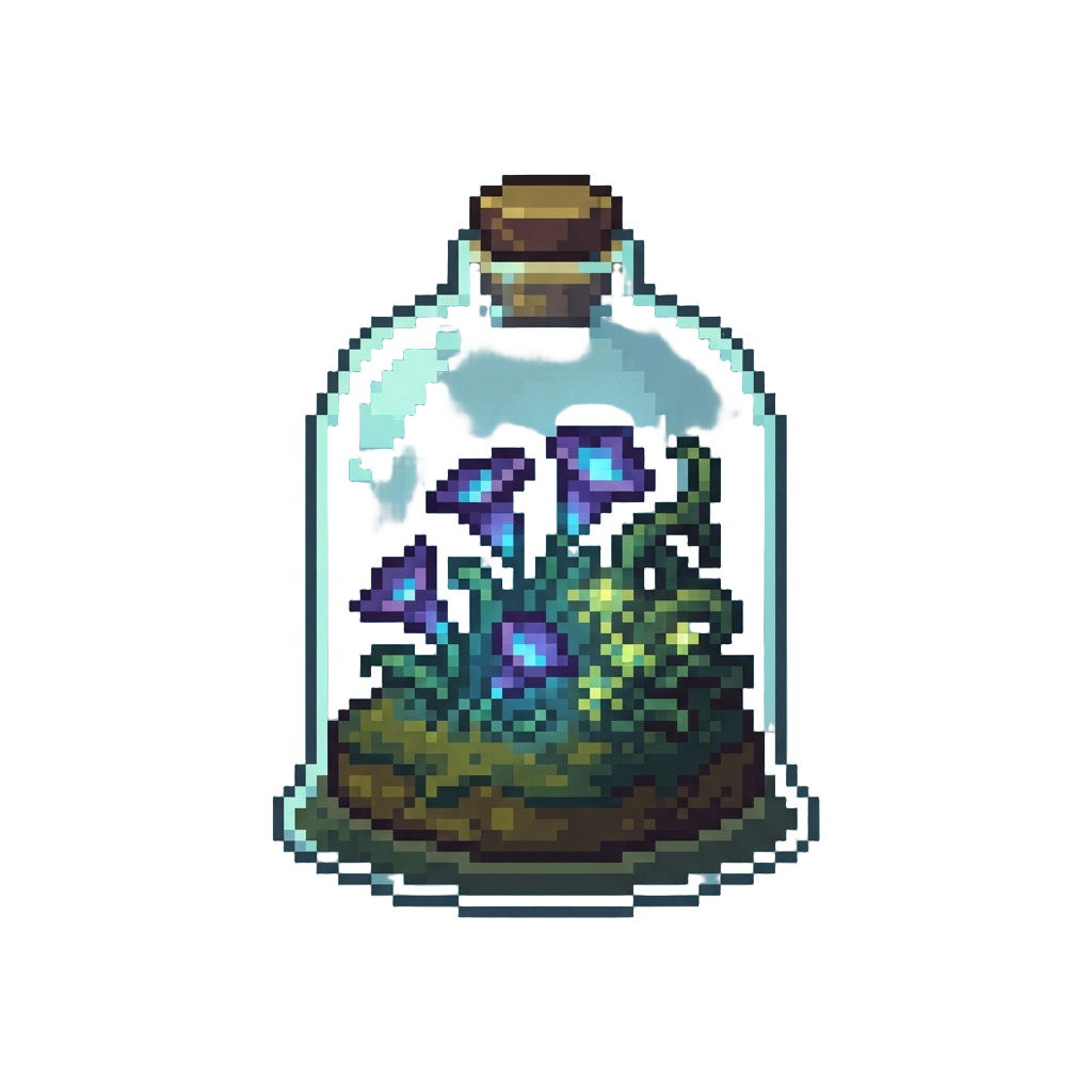 A Glowing Flower Meadow Bathed in Magical Twilight Bioluminescence