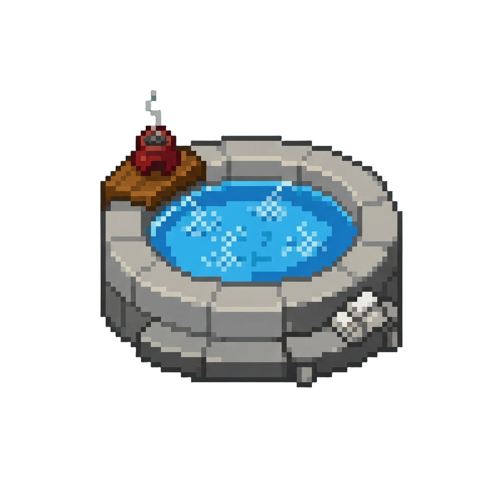 A Miniature Spa Retreat with Bubbling Jacuzzi Streams and Incense