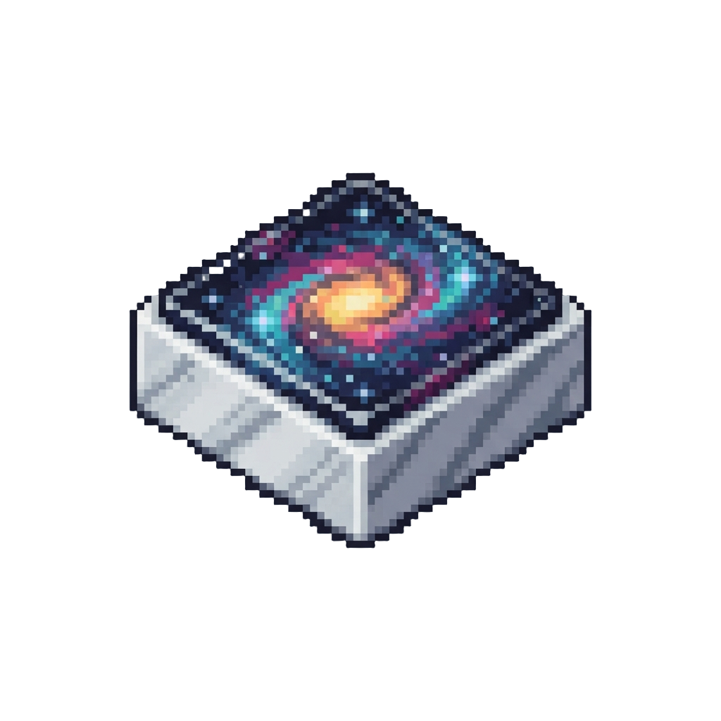 A Galaxy-themed Cosmic Starfield Reflecting Off Marble Tile