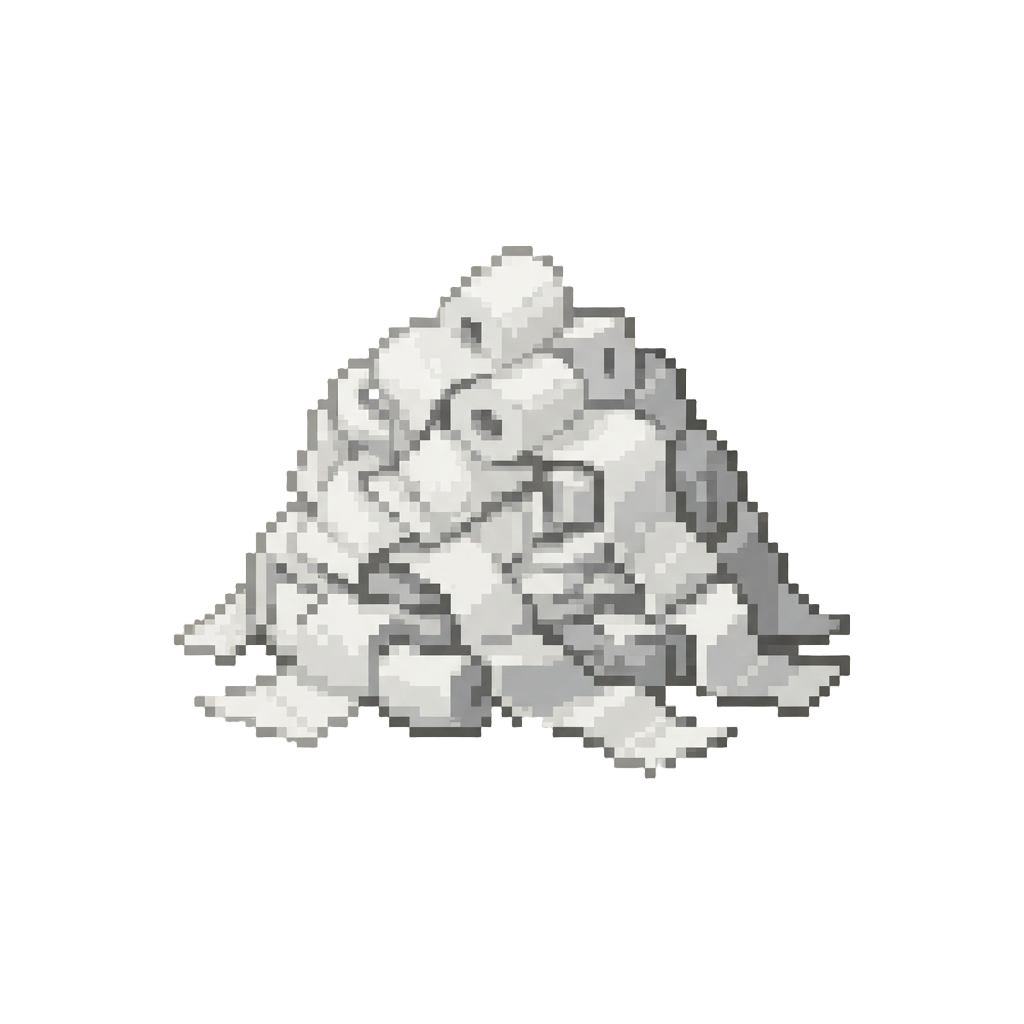 A Mountain of Unraveled Toilet Paper Roll Barricades