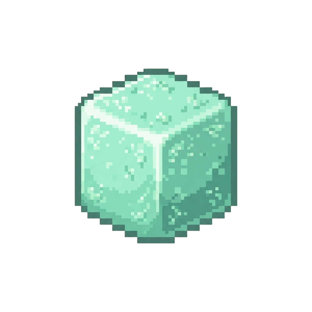 A Mint Green Sugar-crust Squishy Cube
