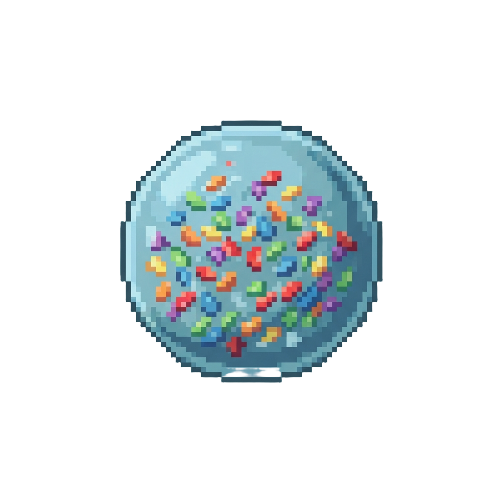 A Rainbow Confetti Squishy Ball