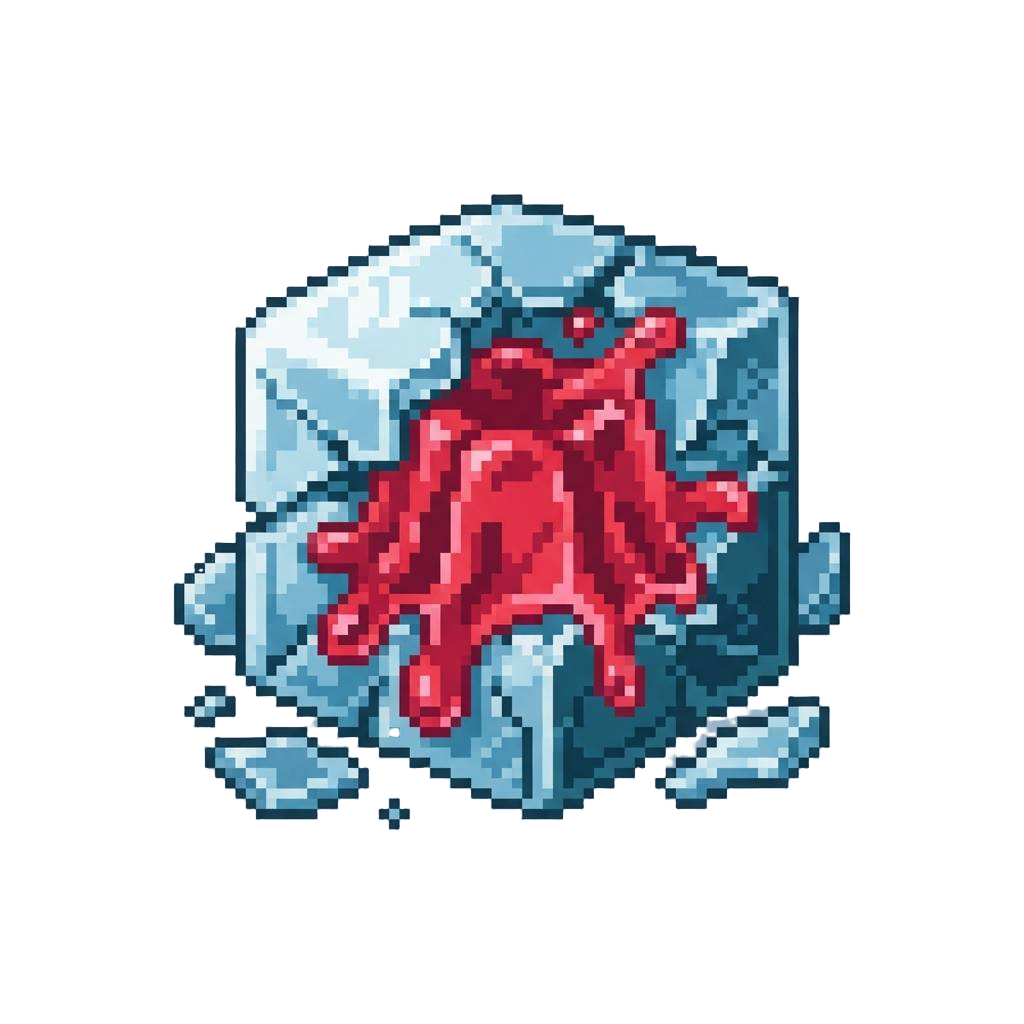 A Burst-open Liquid Jelly Ice Cube
