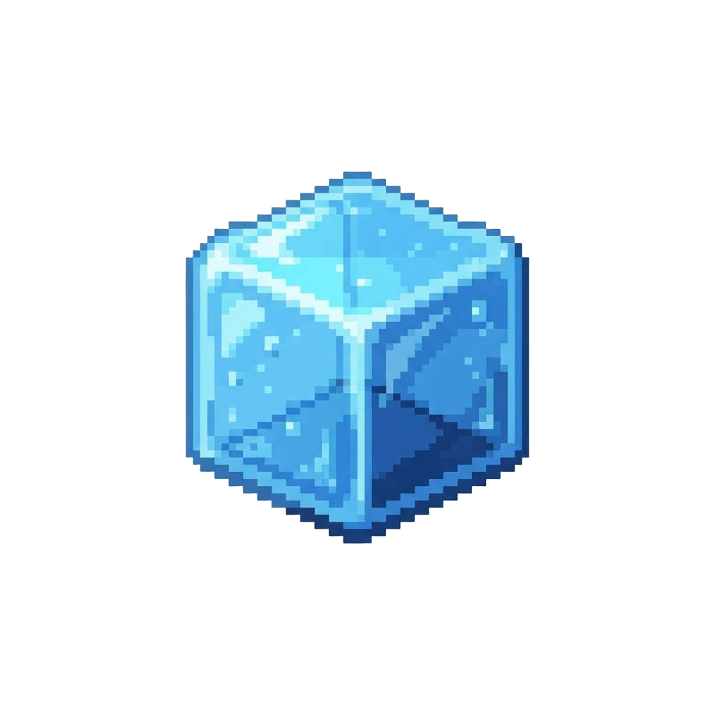 A Translucent Blue Ice Cube Squishy