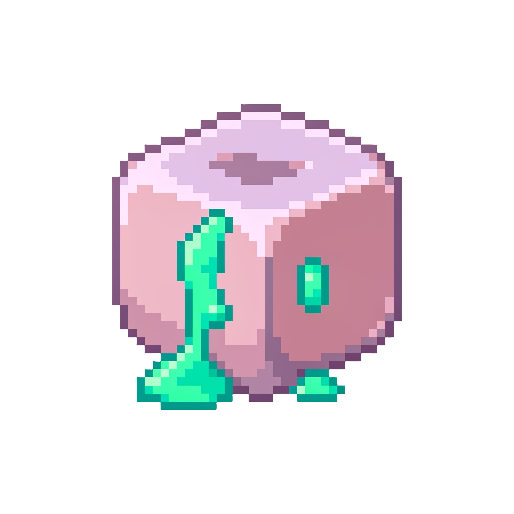 A Squishy Cube Leaking Neon Slime