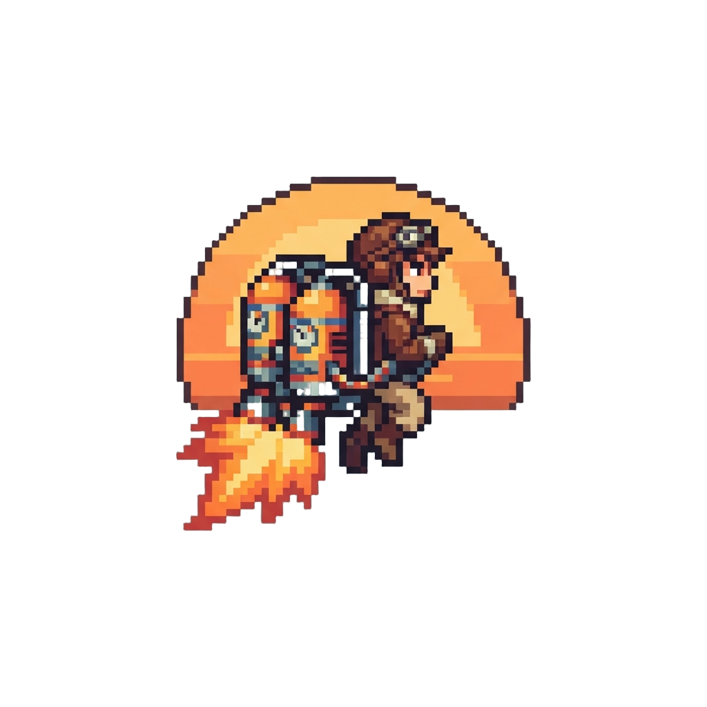 Riding an Explosion-fueled Jetpack Into the Sunset