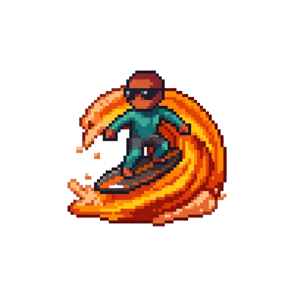 Surfing a Wave of Lava While Wearing Cool Sunglasses