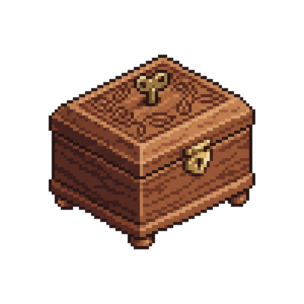 A Charming Wooden Wind-up Music Box
