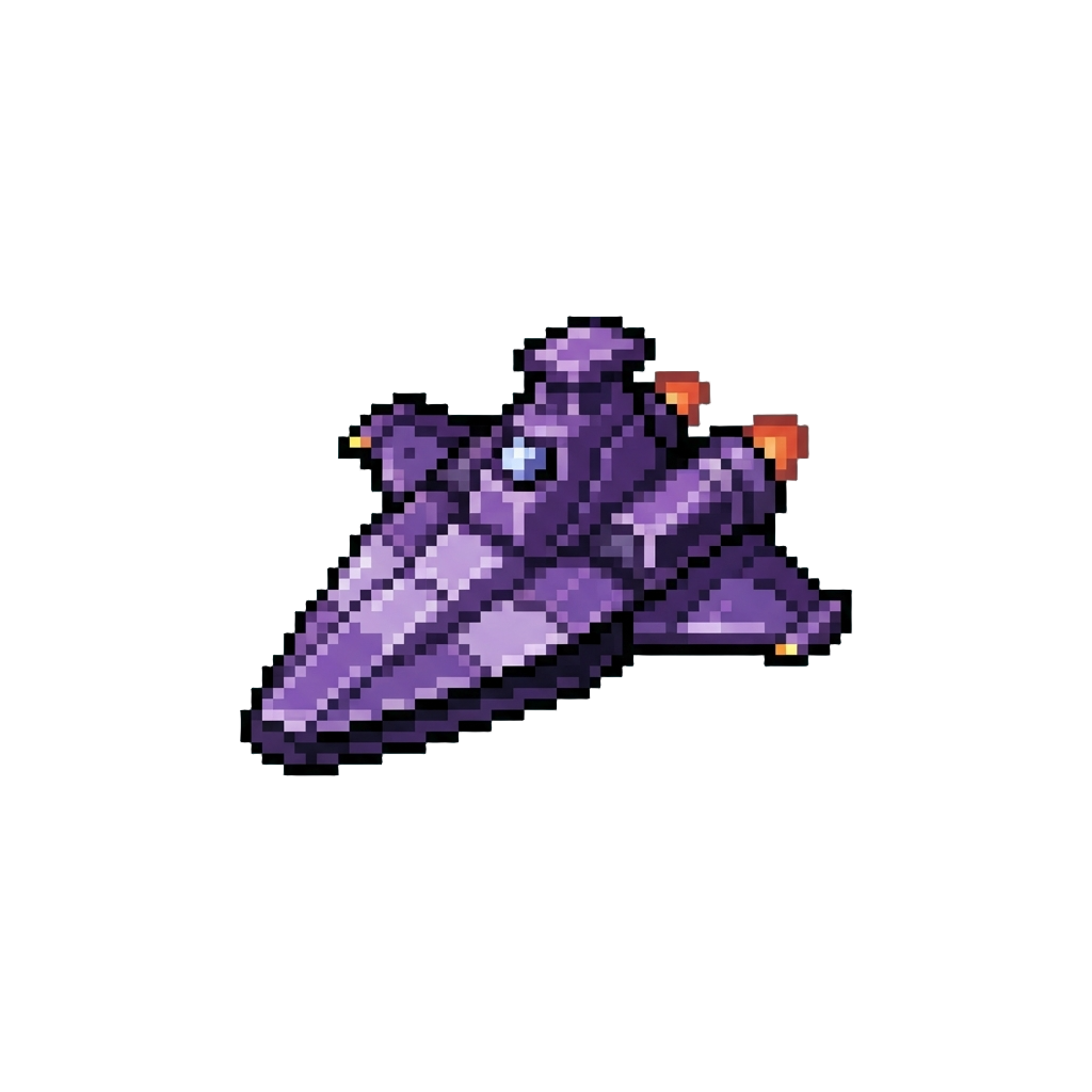 A Shiny Purple Space Cruiser Figurine