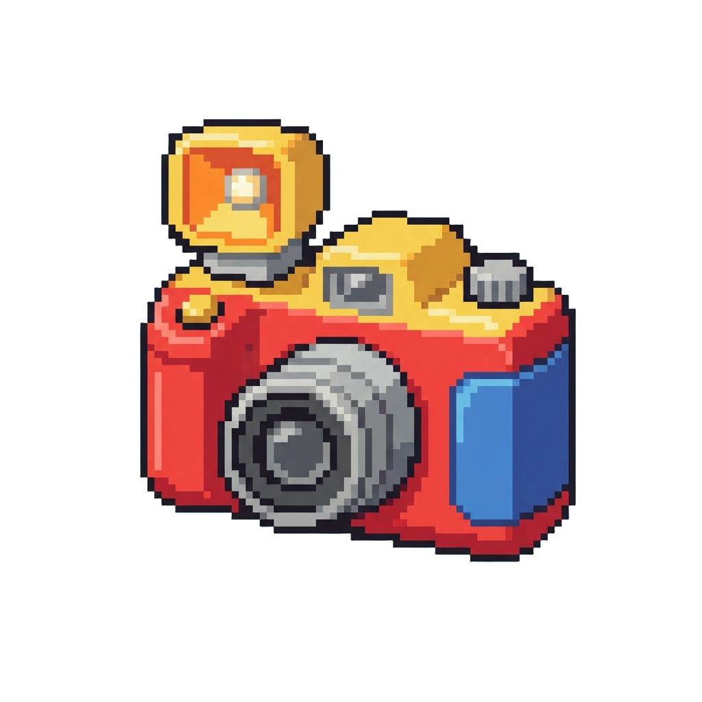 A Colorful Toy Camera with Flash