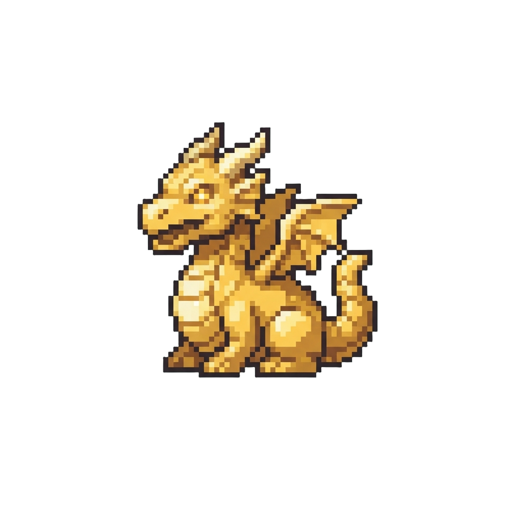 A Glowing Miniature Golden Dragon Toy