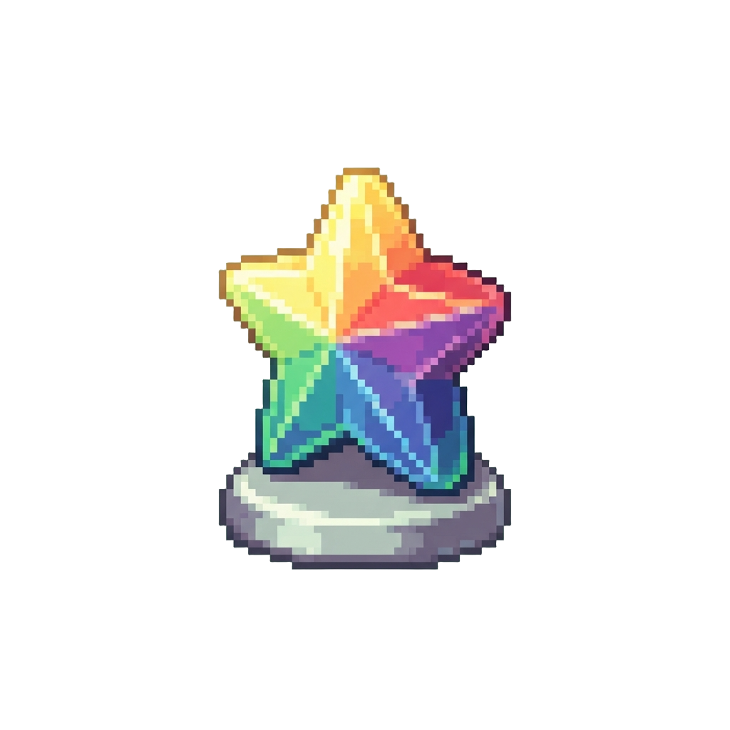 A Glowing Rainbow Star Figurine
