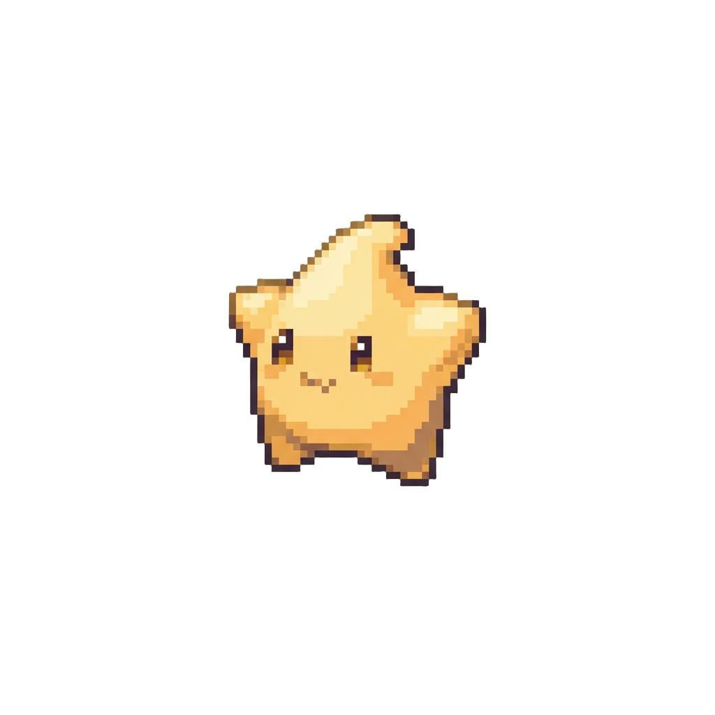 A Tiny Soft Glowing Star-shaped Baby Creature