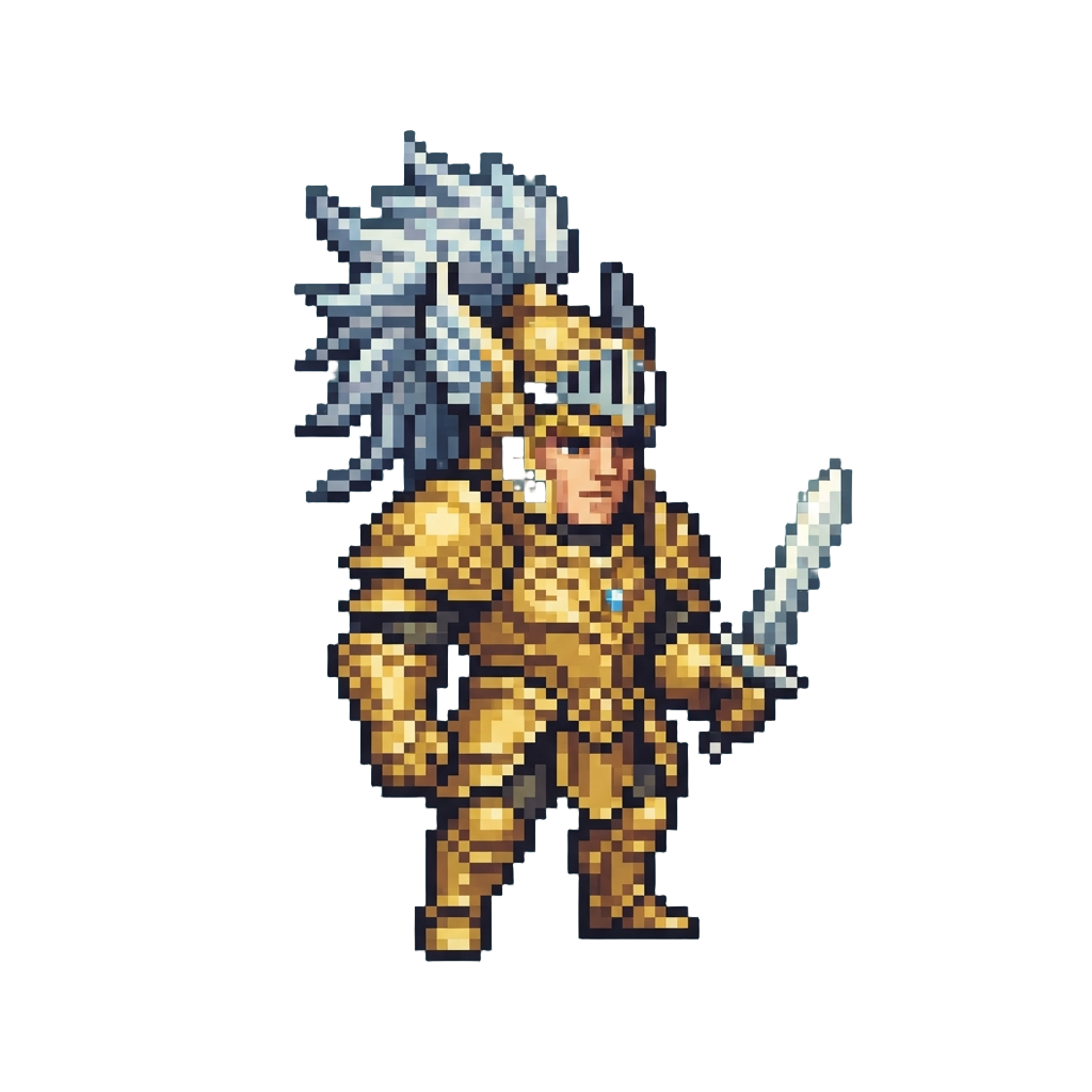 A Majestic Feathered Celestial Warrior Clad in Golden Armor