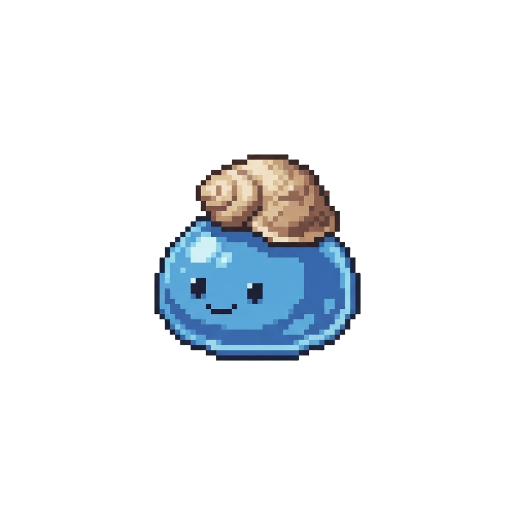A Tiny Teacup-sized Slime Monster Wearing Half a Shell on Its Head
