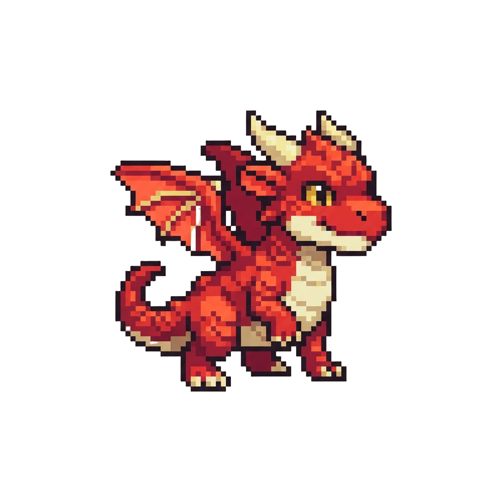 A Energetic Red Dragonling with Stubby Wings