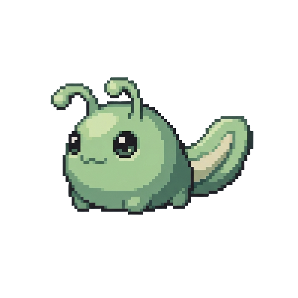 A Soft Round Tadpole Monster with Floppy Antennae