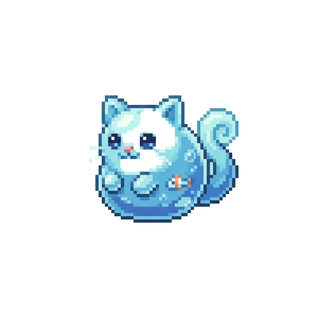A Tiny Round Kitten-like Bubble Monster