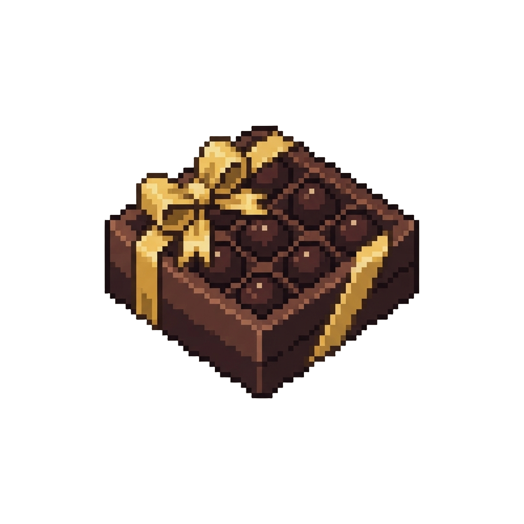 A Golden Ribboned Truffle Box