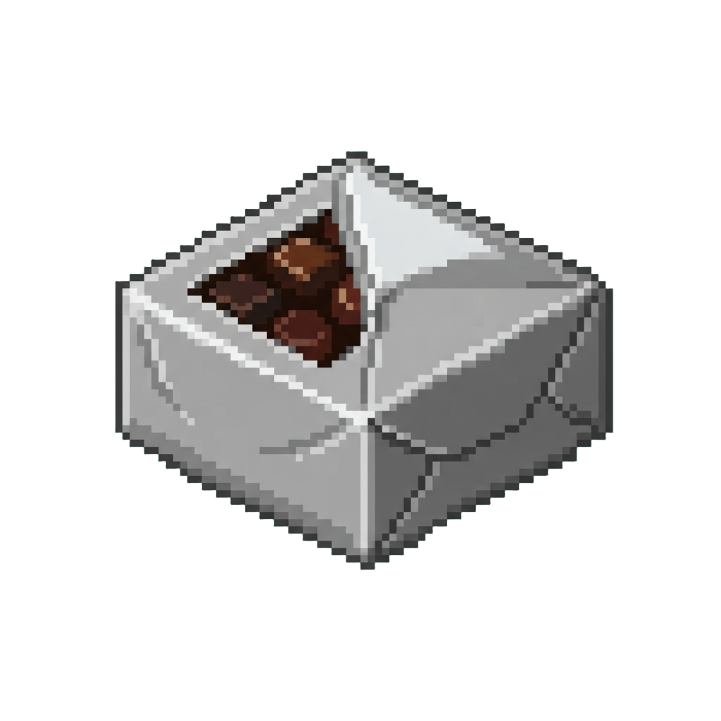 A Shiny Silver Foil Box of Dark Chocolates