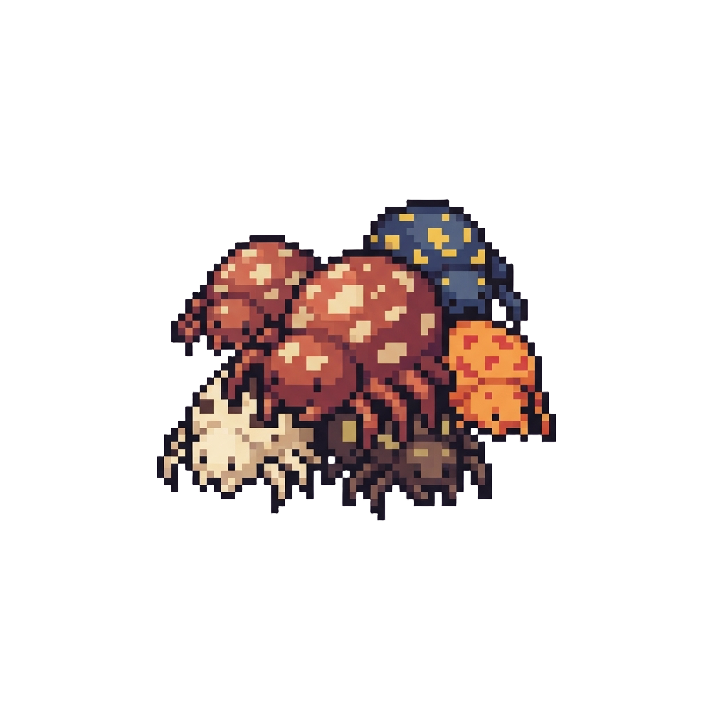A Horde of Cartoonish Polka-dot Spiders
