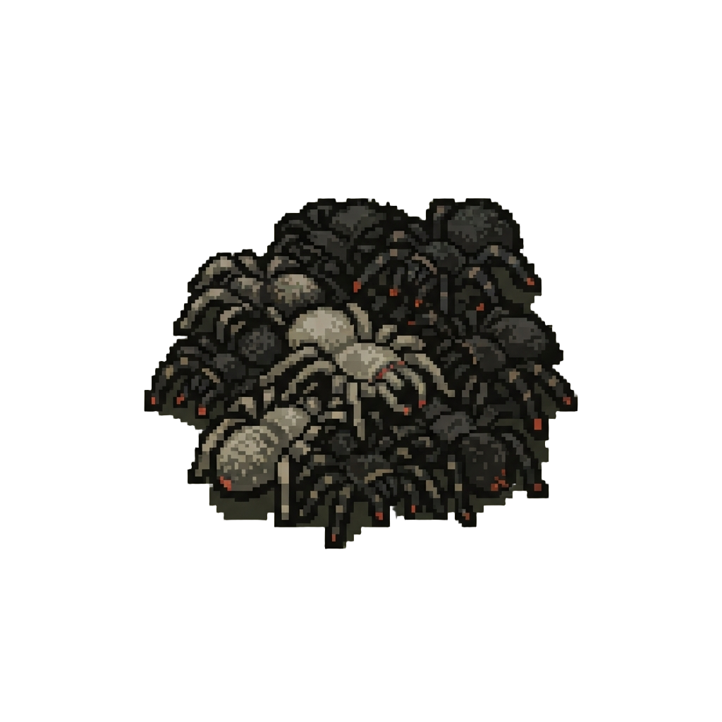 A Swarm of Fuzzy Black Tarantulas