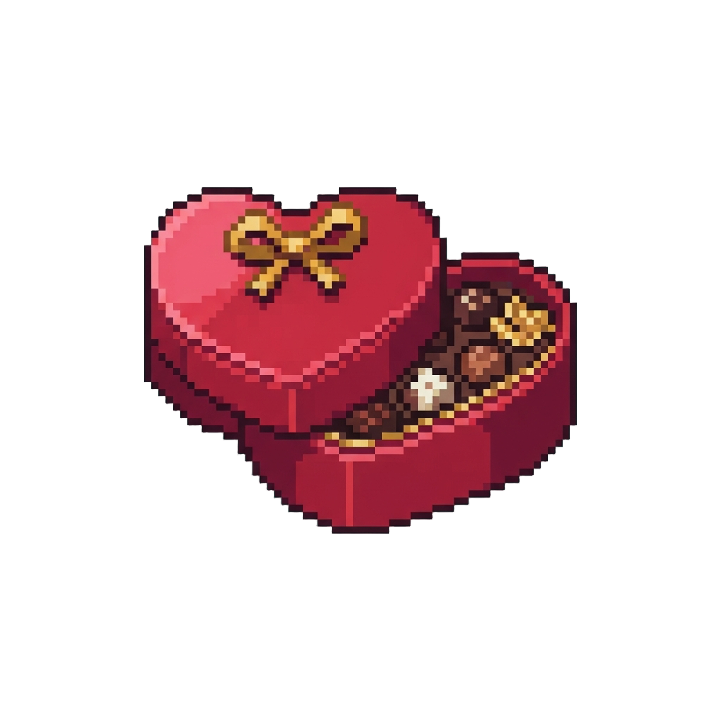 A Heart-shaped Red Velvet Box of Chocolates