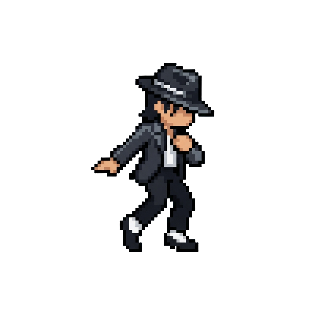 A Suave Moonwalk with a Dramatic Hat Tilt
