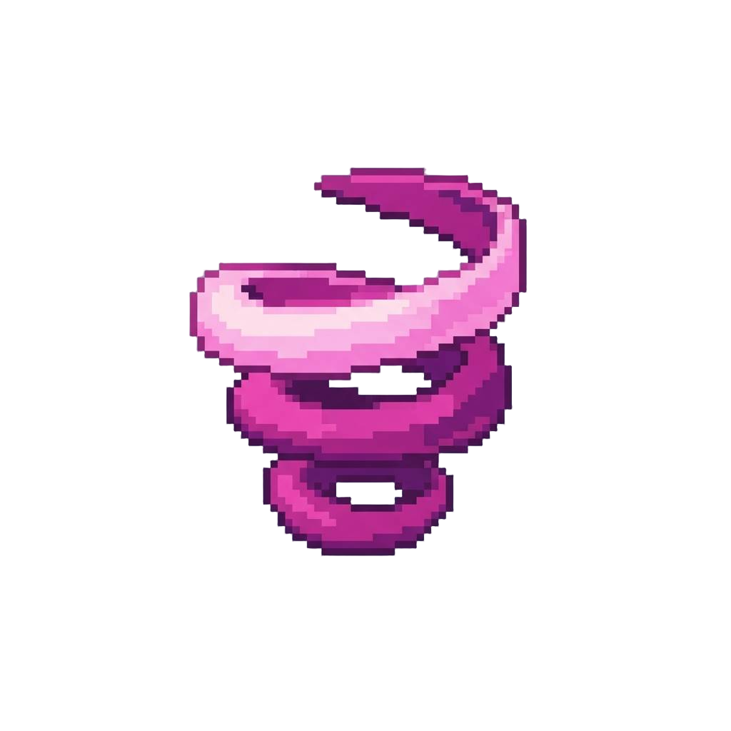 A Winding Ribbon Curve of Glowing Magenta Breeze That Coils in Midair