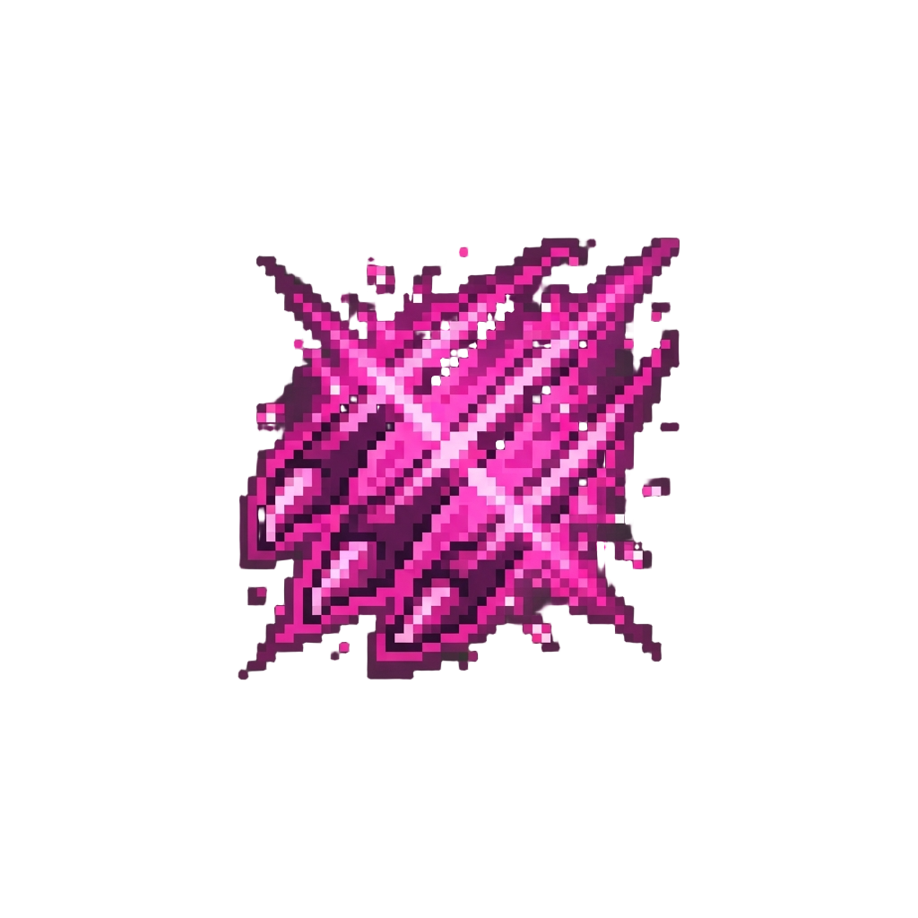 A Cross-hatched Burst of Glowing Neon-magenta Cat-claw Streaks