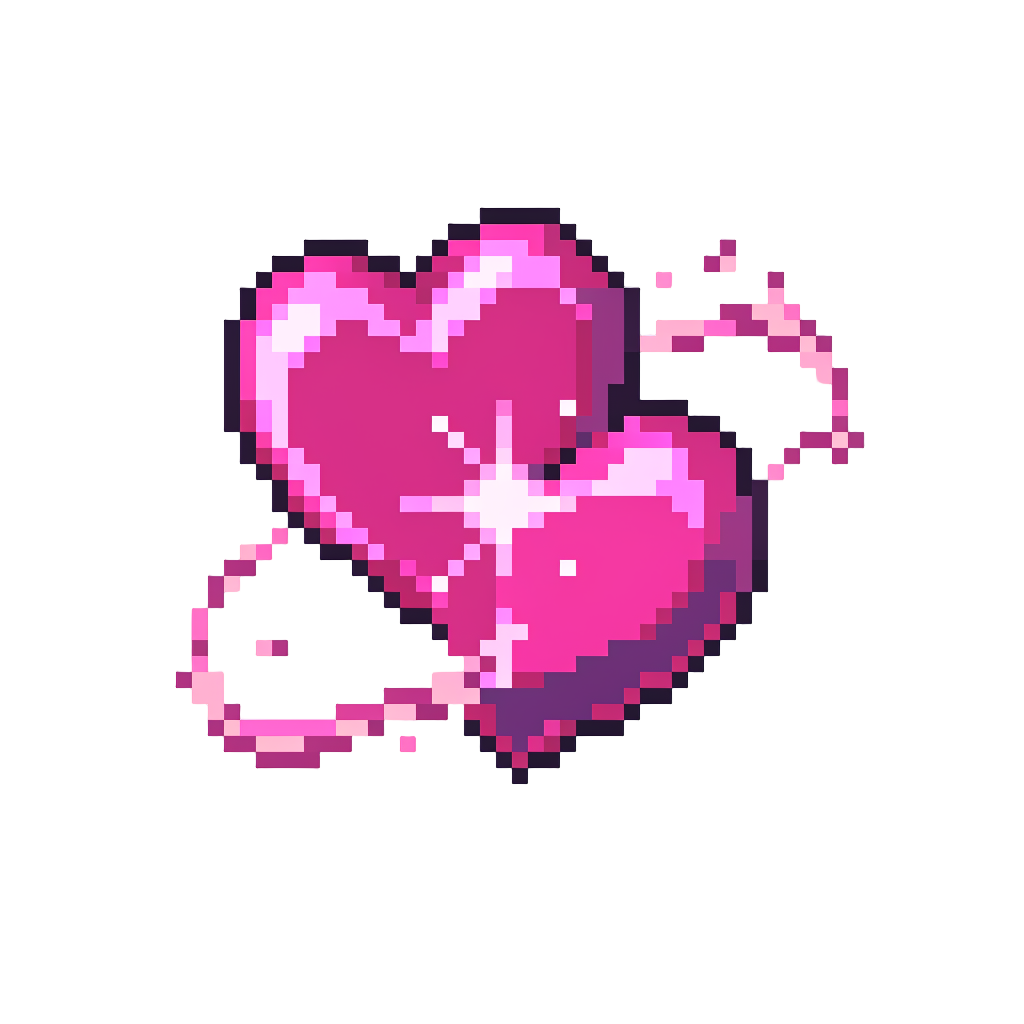 A Radiant Neon-magenta Double Heart Galaxy with Trailing Stardust Ribbons