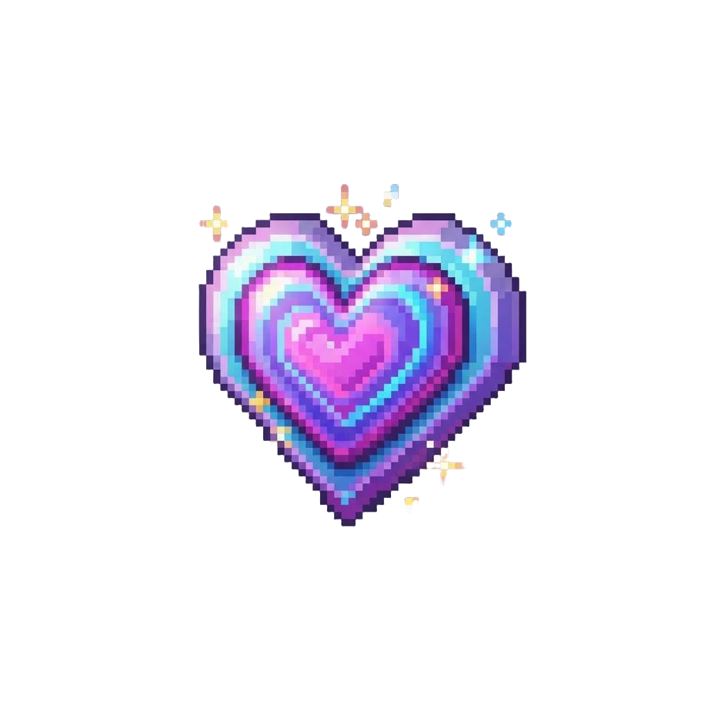 A Glowing Heart-shaped Shockwave Pulsing with Iridescent Sparkles