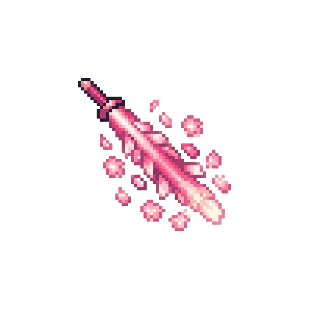 A Luminous Sakura-petal Whip Streak Trailing Glowing Cherry Blossoms